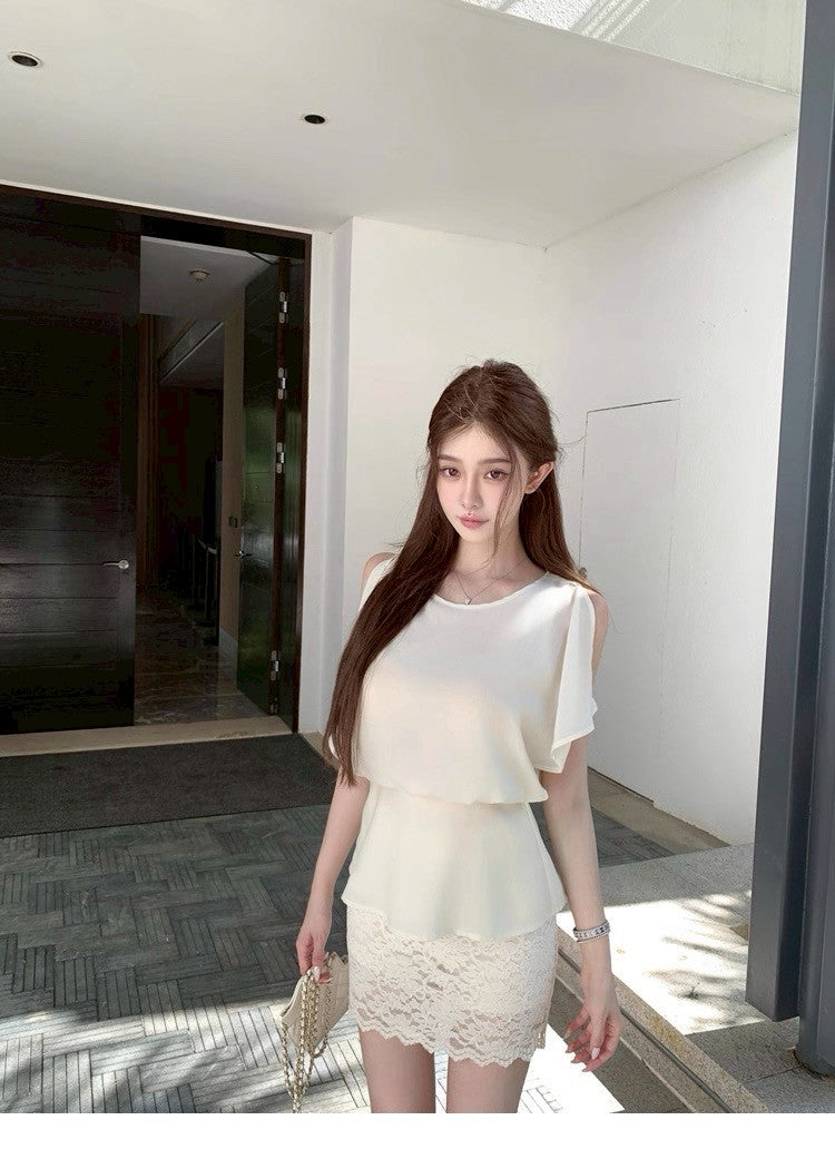 25Aug. 鬆弛老錢氣質荷葉收腰上衣