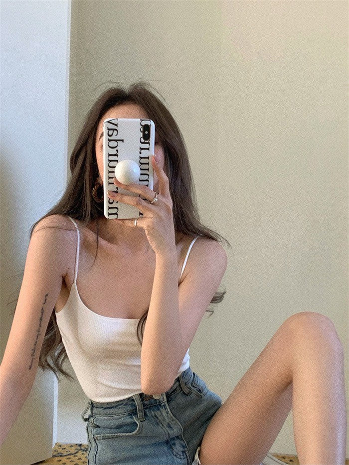 25Jul. 基礎版型 超好搭歐美低領螺紋背心 白/黃