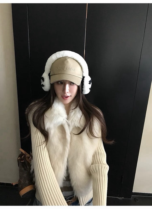 25Dec. 「可拆袖」國王卡托三色甄選毛毛針織外套馬甲 杏/咖