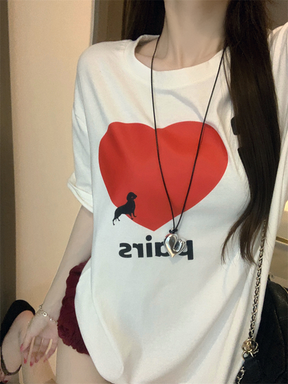 25Oct. “Paris心動”休閒愛心蕾絲上衣