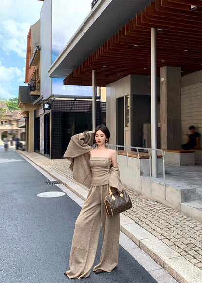 25Nov. 針織溫柔鄉顯瘦卡其色系三件套