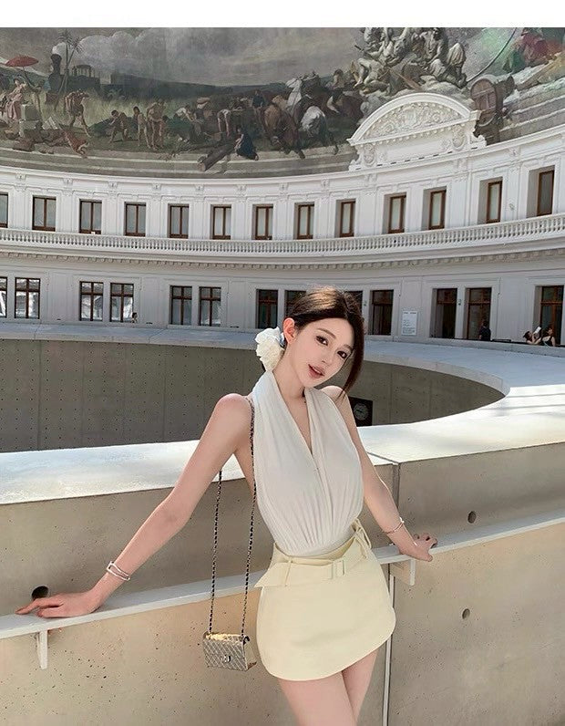 25Aug. 本期摯愛韓系夢露掛脖連擋背心 白