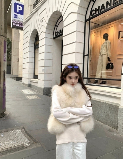 25Nov. 朝霧紗雪cashmere山羊絨軟綿綿短毛馬甲 月光杏
