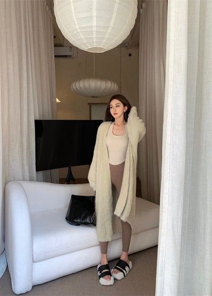 25Jul. 運動休閒氣質棉背心 毛毛開衫 卡其色瑜伽褲