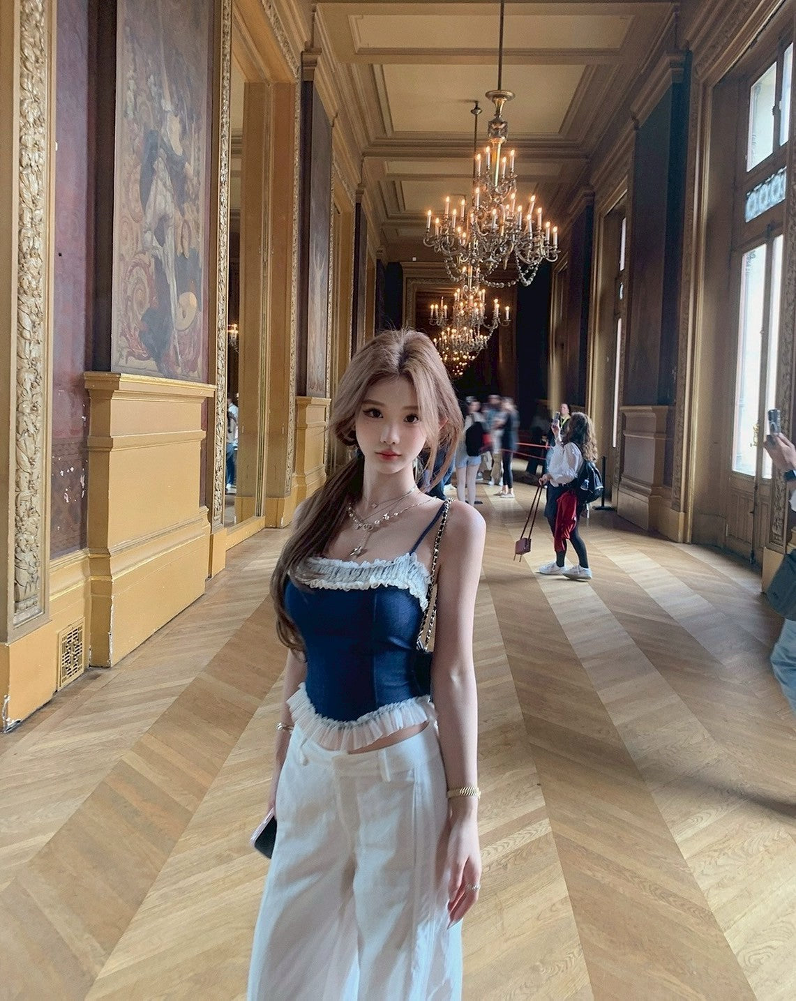 25Aug. 少女牛仔 蕾絲原色仿牛仔背心/連身裙2款式