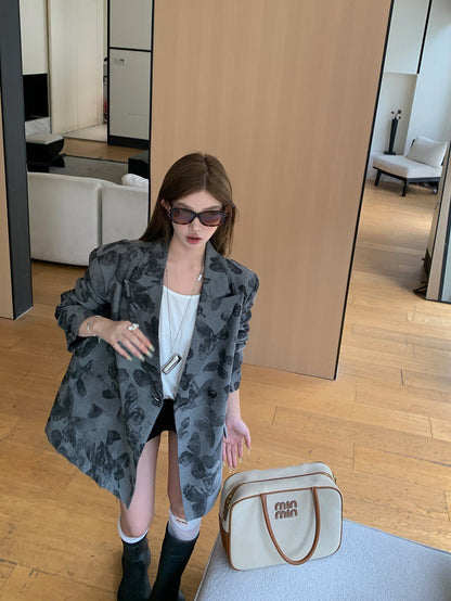 25Dec. 印花設計感西裝外套