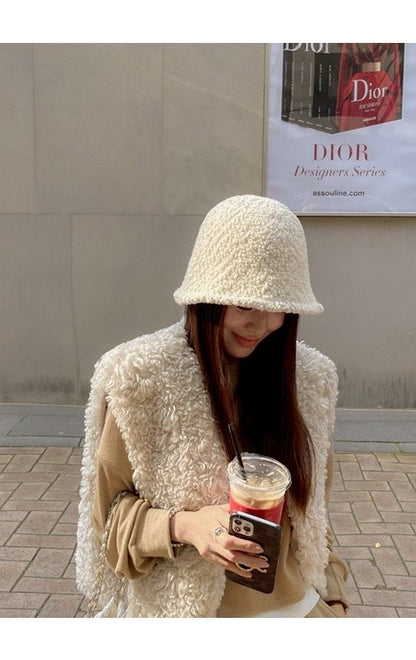 25Dec. 圈圈軟羊羔寬鬆馬甲外套