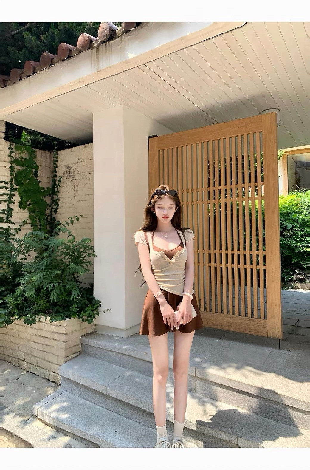 26Jul. 素顏美chic純慾芭蕾裙兩件套 咖色系