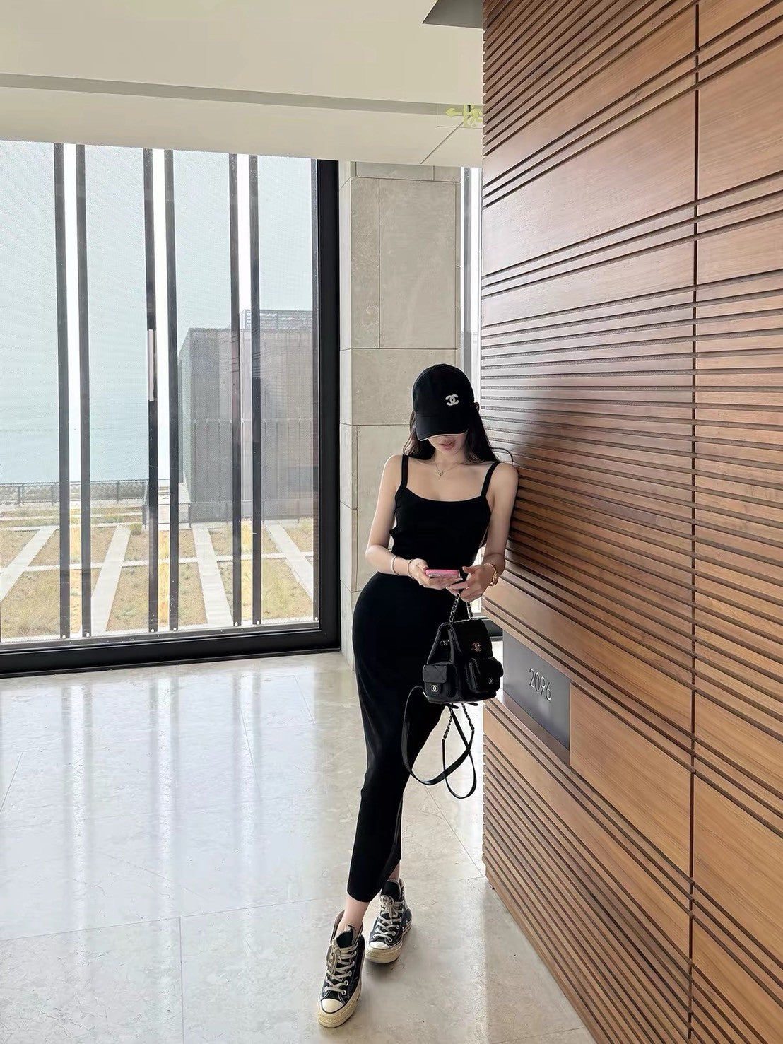 26Jul. 歐美控懶人裙挖背修身連身裙 淡藍/黑