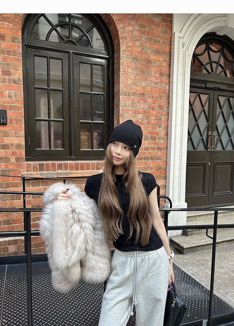 25Dec. 天菜女友嗲欲圓領直肩針織上衣（附手袖）白/黑