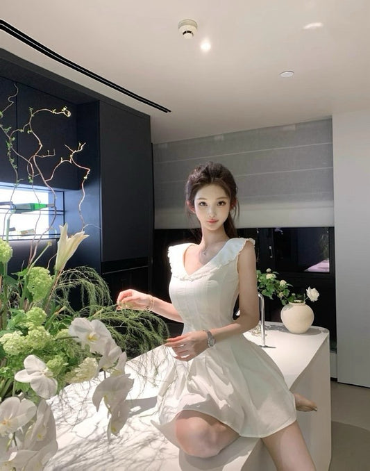 25Aug. 無盡夏萊賽爾棉氣質小白裙 白