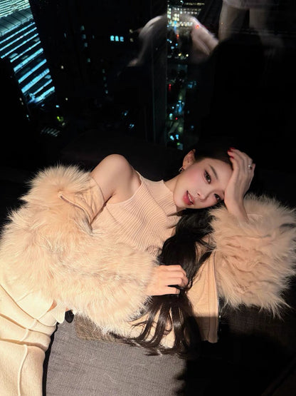 26Jan. Fend*申有娜同款花瓣擺針織背心 粉