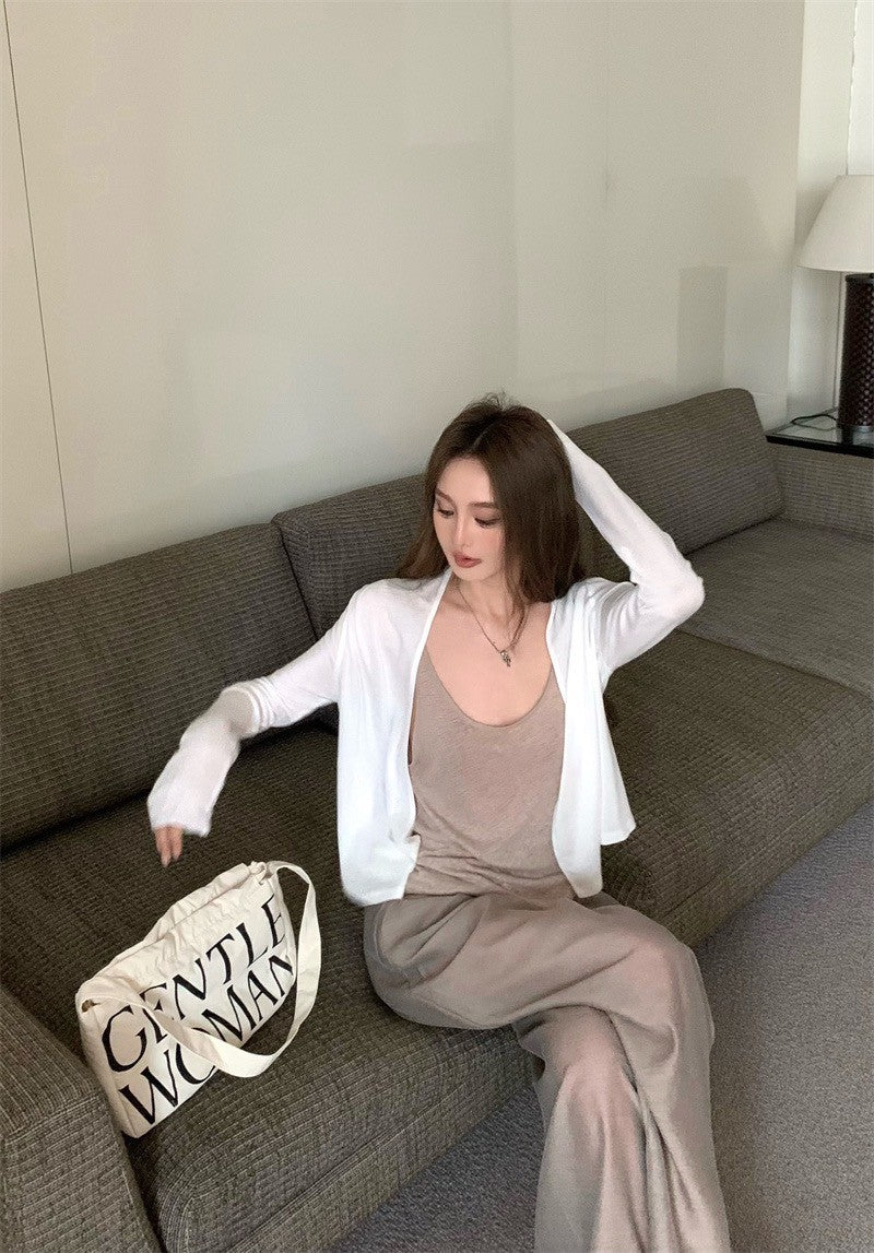 Jun. 美式慵懶遛彎三件 卡色背心/卡色休閒褲