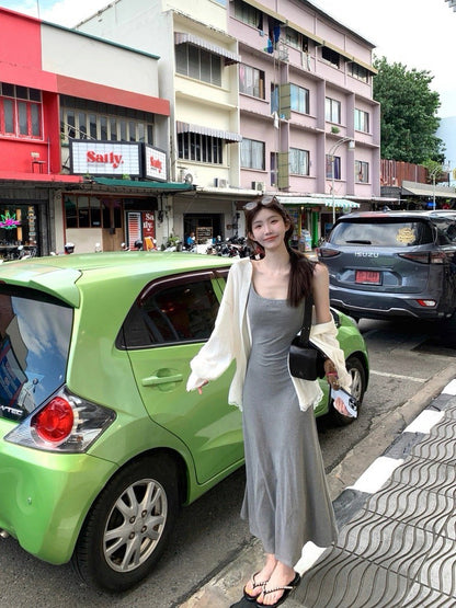 25Aug. 茉夏skims露背細肩連身裙 藍/灰