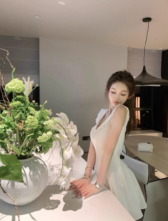 25Aug. 無盡夏萊賽爾棉氣質小白裙 白