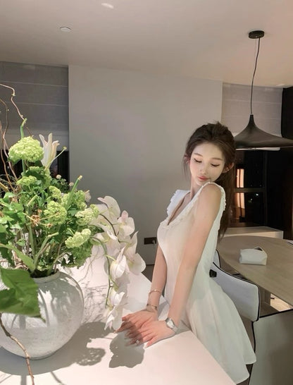 25Aug. 無盡夏萊賽爾棉氣質小白裙 白