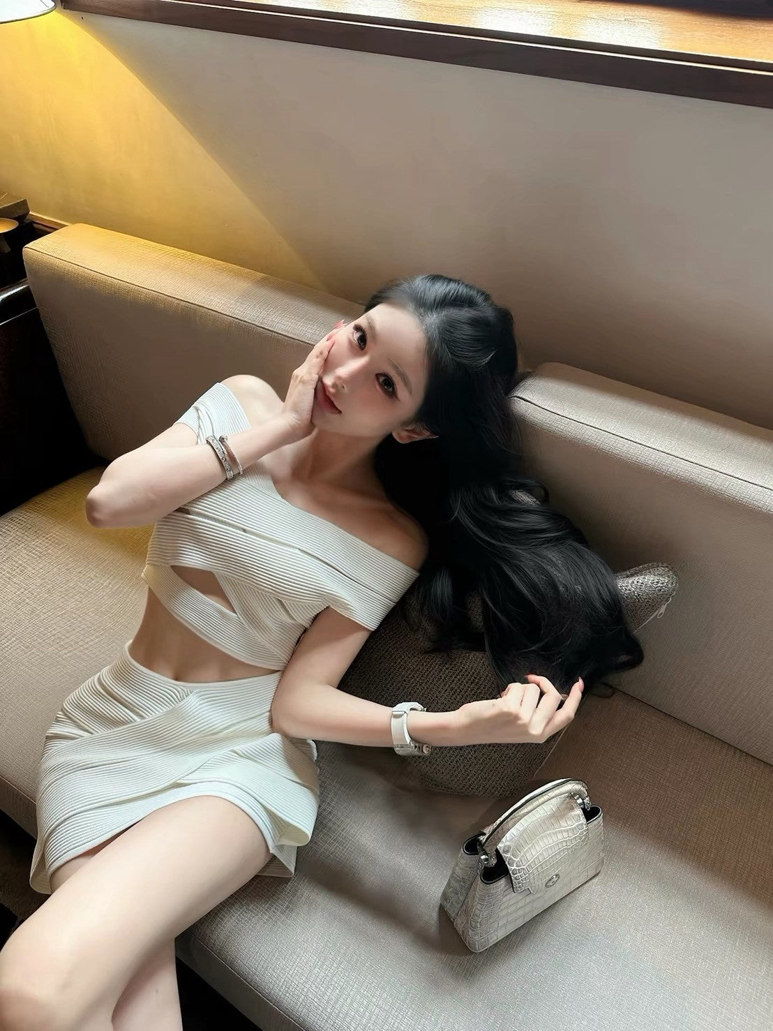 26Jun. 性感指標小巴繃帶針織美學套裝 黑/白