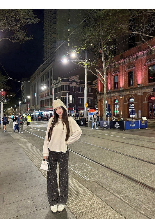 25Nov. 細節控25B暗紋滿印直筒牛仔褲 炭灰色