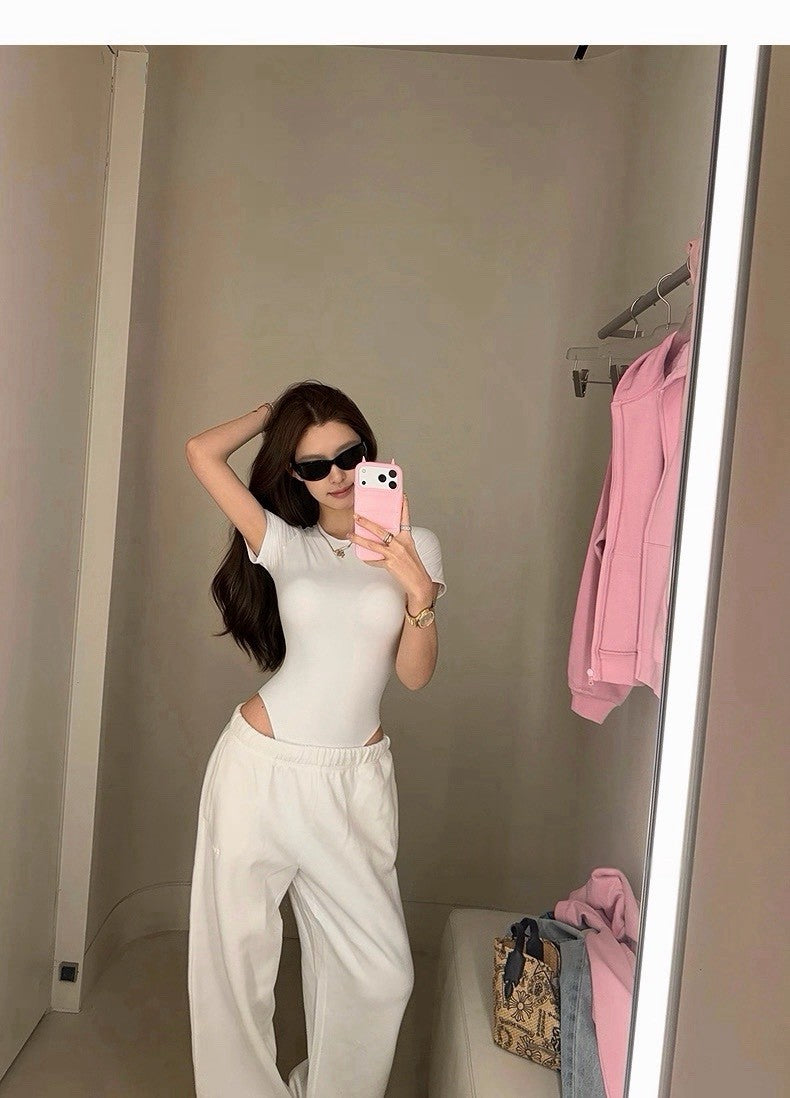 26Apr. 歐美sk1ms 妮味摺角腰連體衣 白/咖