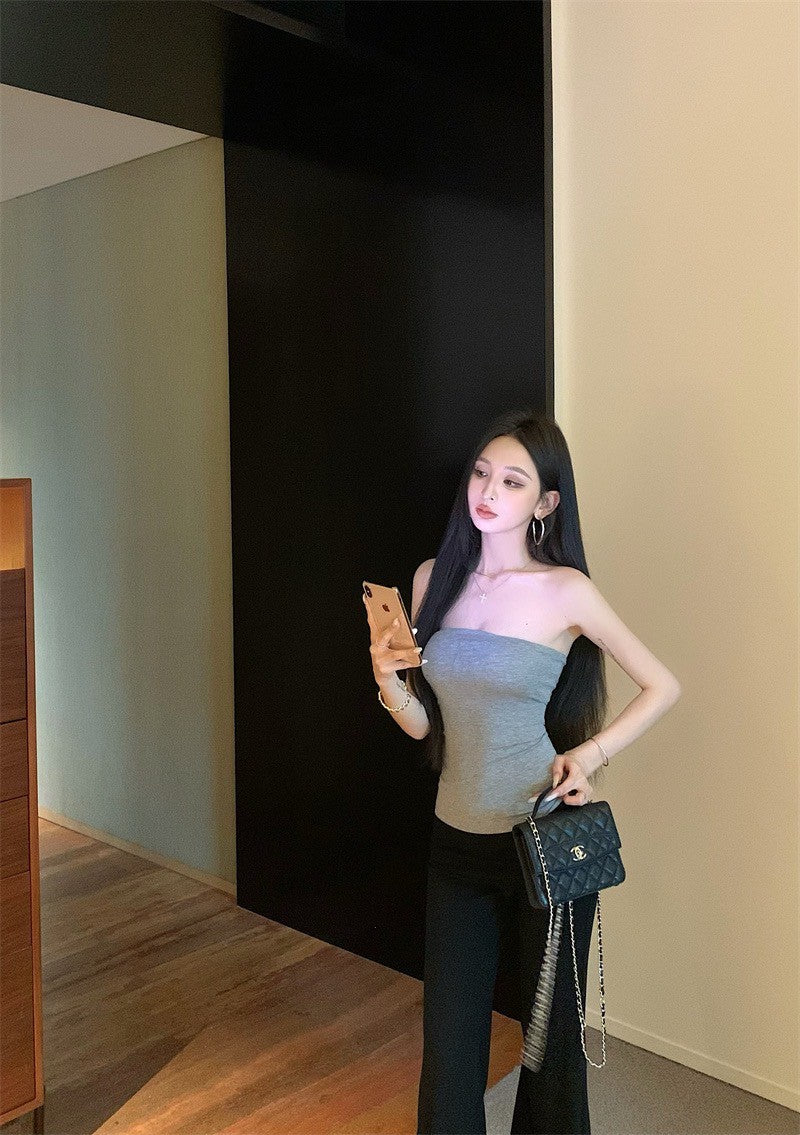 Jun. 黑色排扣防曬開衫 雲感面膜抹胸 紫/灰