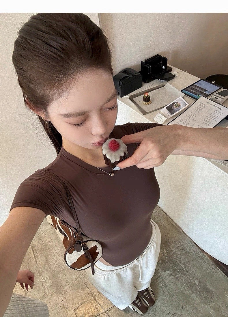 26Apr. 歐美sk1ms 妮味摺角腰連體衣 白/咖