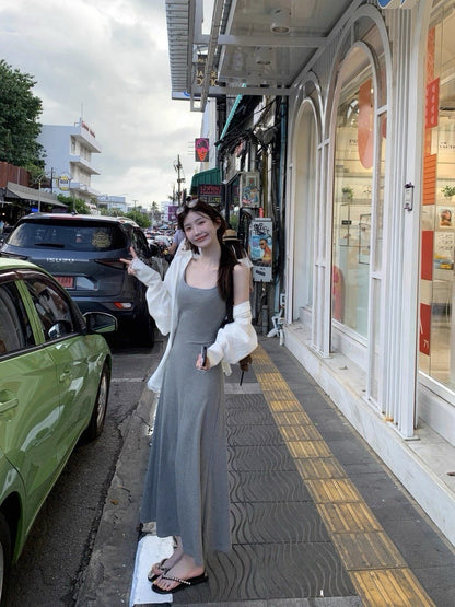 25Aug. 茉夏skims露背細肩連身裙 藍/灰