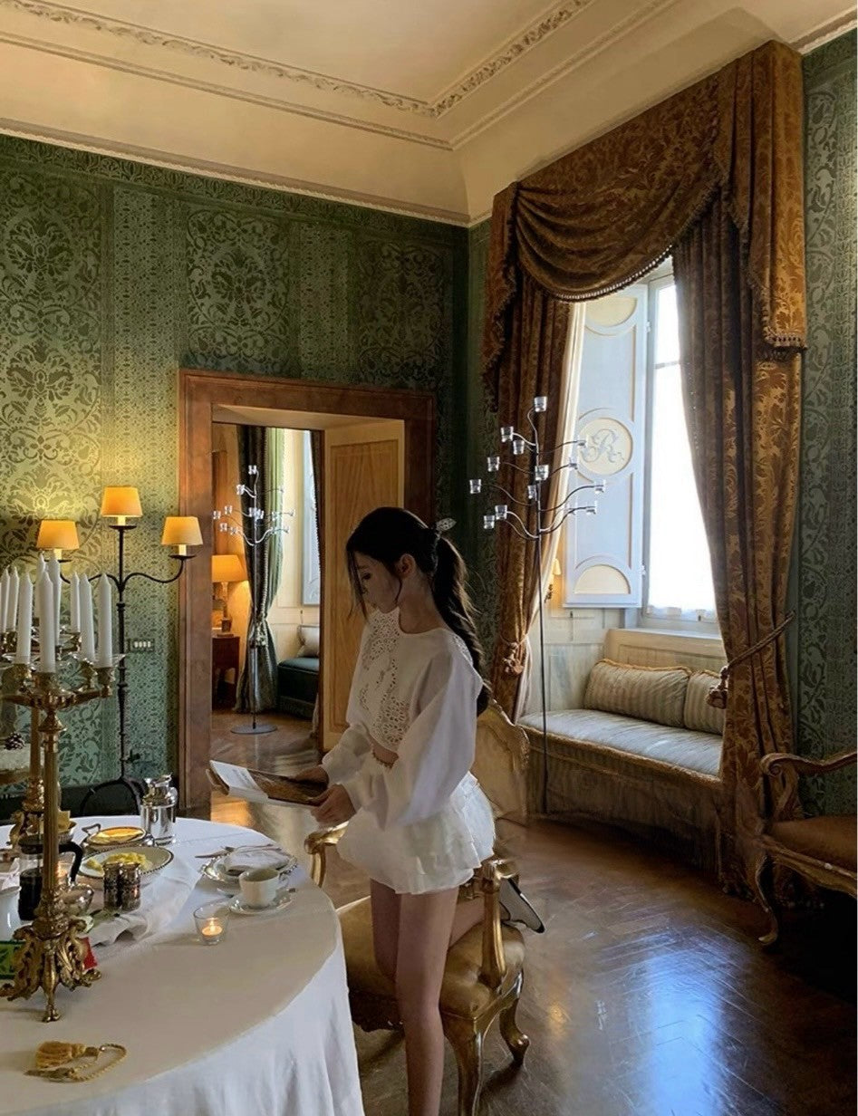 Apr. 浪漫多層裁切荷葉邊蛋糕裙 白