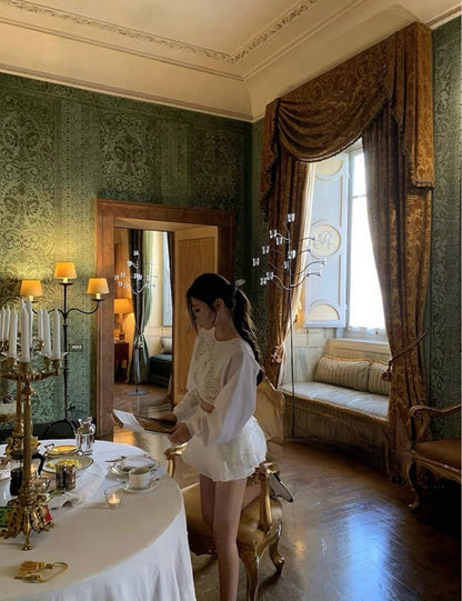 Apr. 浪漫多層裁切荷葉邊蛋糕裙 白