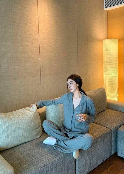 25Jul. slumber party簡約老錢3版型居家服 灰