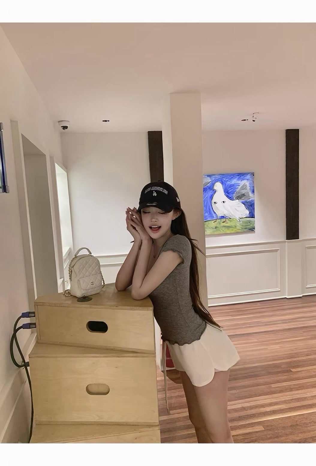 26Jul. 美慾奶tee可愛花邊U領上衣 雞蛋黃/灰