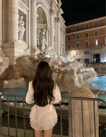 Apr. 浪漫多層裁切荷葉邊蛋糕裙 白