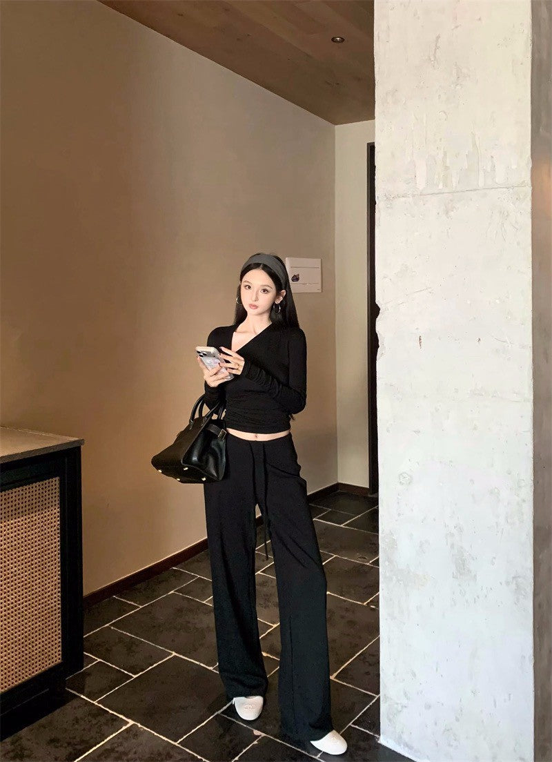 26Jan. 好身材有氧2.0不規則設計感休閒褲/半身裙套裝 黑灰/純黑