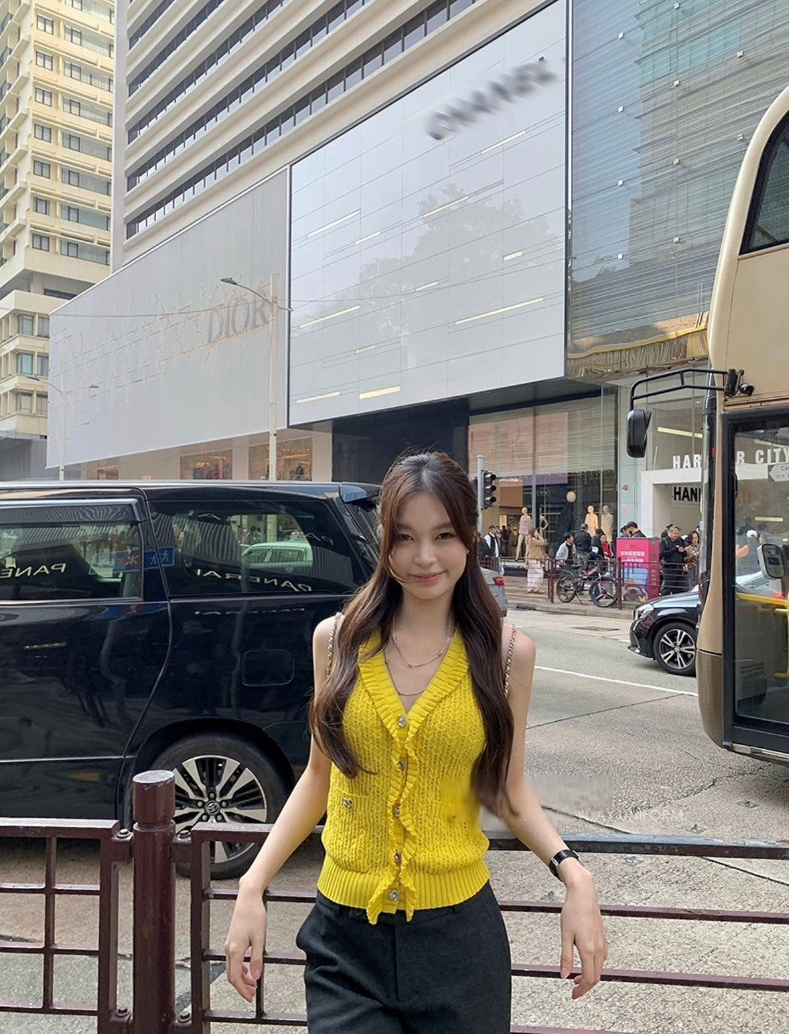 Mar. 早春甜心 Jennie香香同款招財黃針織背心開衫兩件組 黃