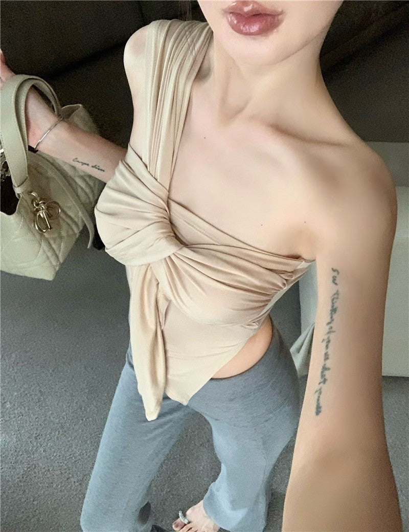 Mar. 南法假期 不規則扭結單肩背心