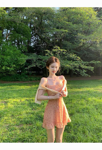 26Jul. 小慢夏曲 元氣嫩橘碎花小裙 *主推色