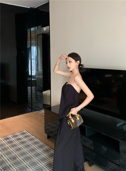 Jun. 簡約老錢調 慵懶設計感2版型上衣 寬鬆休閒褲 黑色