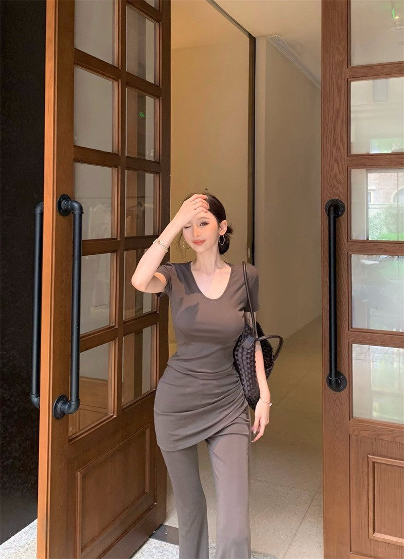 25Jul. 「瘦沒了」簡約韓系休閒系列休閒褲套裝 咖