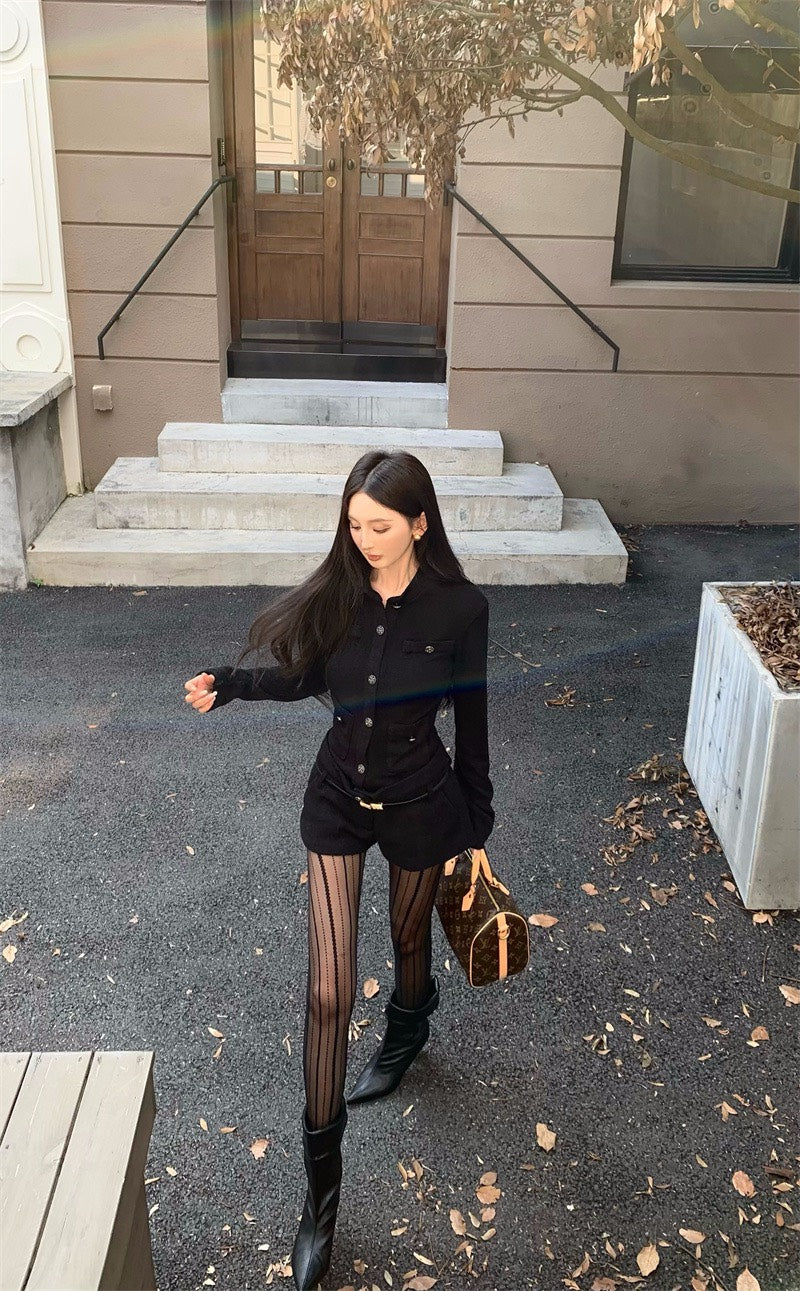 25Dec. 富貴千金2.0矜貴小香收腰連身褲 黑