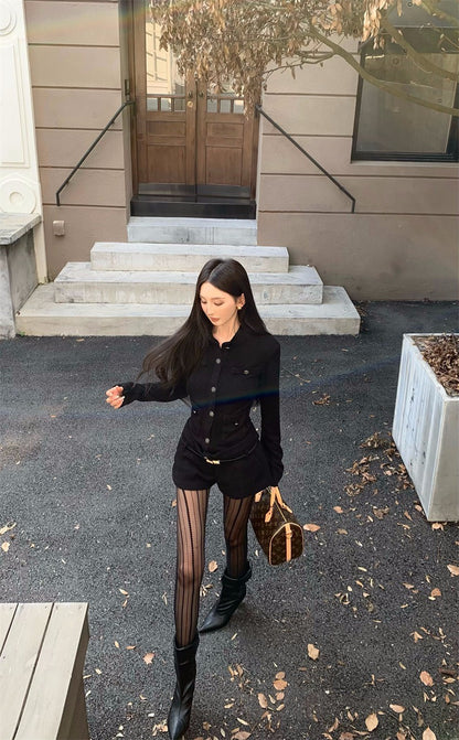 25Dec. 富貴千金2.0矜貴小香收腰連身褲 黑