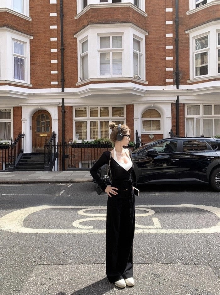 25Nov. 白女Chill鬆弛系列 掛脖休閒設計-經典黑白