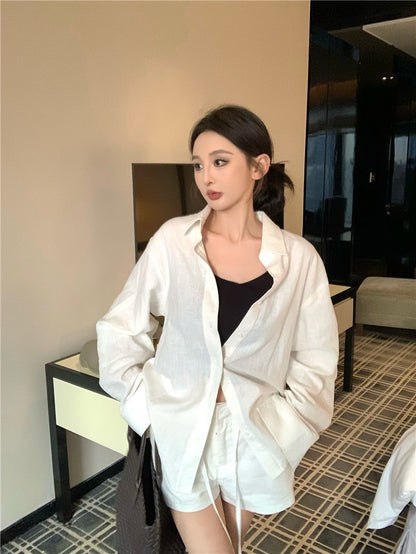 Jun. 休閒呼吸衫 N次穿不膩寬鬆襯衫上衣 抽繩短褲