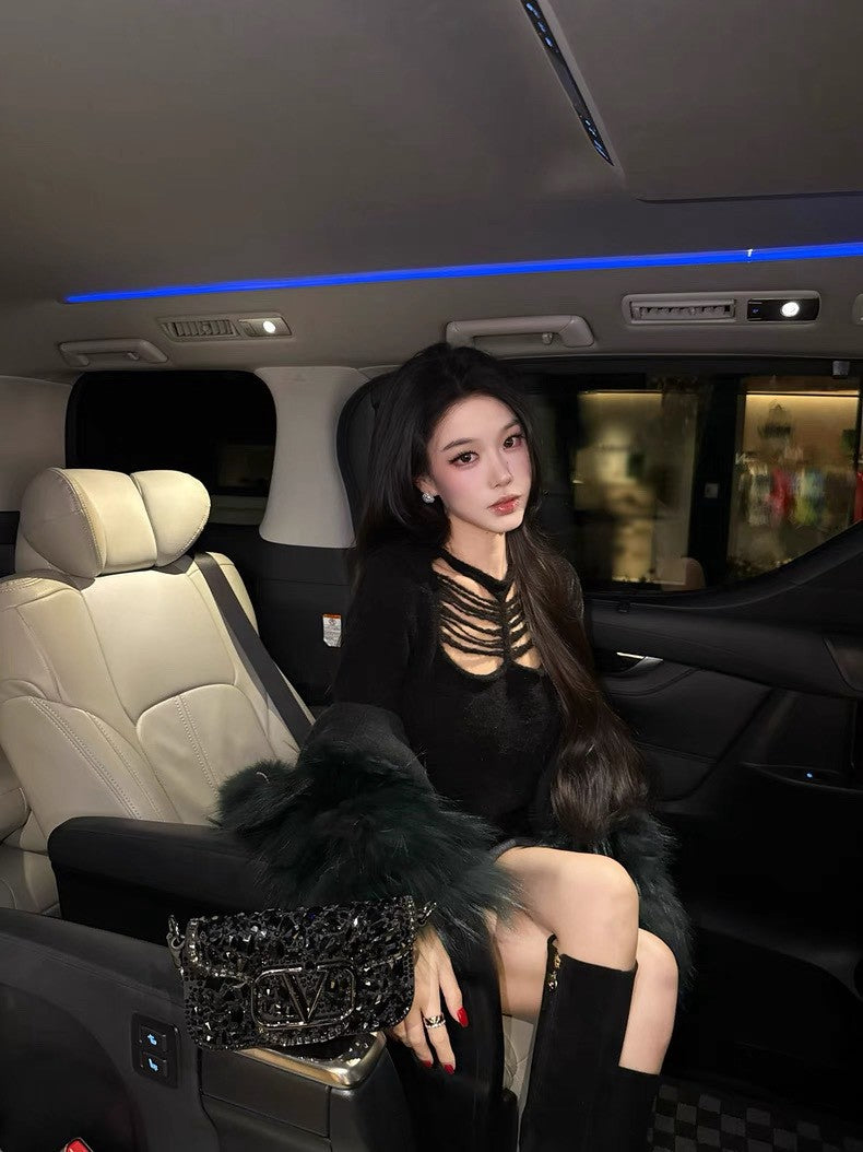 26Jan. 高級感手工縷空絲線圓領針織上衣 4色