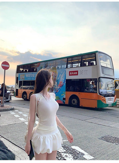 25Sep. 溫柔掛高密不透紗針織蕾絲背心