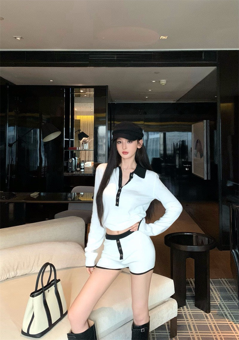 25Nov. 山茶花25黑白撞色慵懶運動套裝