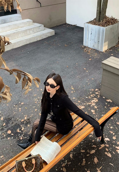 25Dec. 富貴千金2.0矜貴小香收腰連身褲 黑