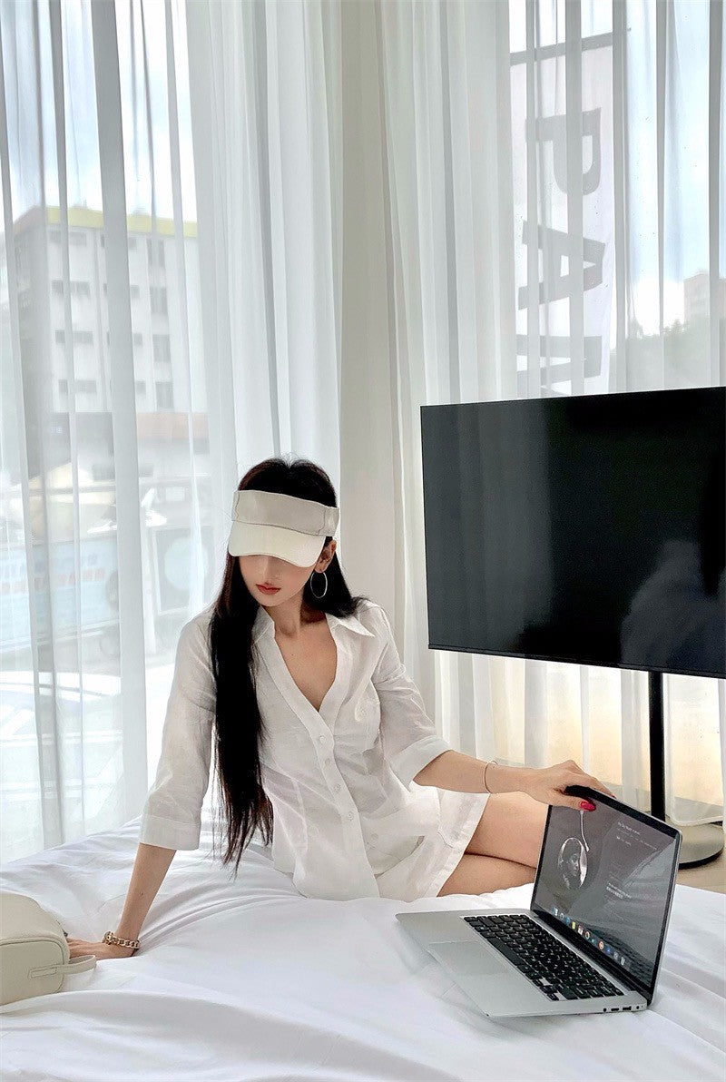 25Sep. clean fitting簡約袖襯白色襯衫套裝