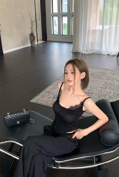 Jun. 女明星私服蕾絲背心 黑（加購價）