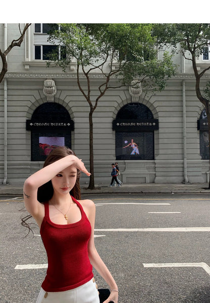 26Apr. 你們愛的 工字RO風針織背心 紅/黑