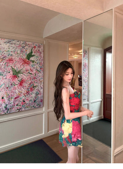 26Jul. 歐美時髦印花渡假小短裙