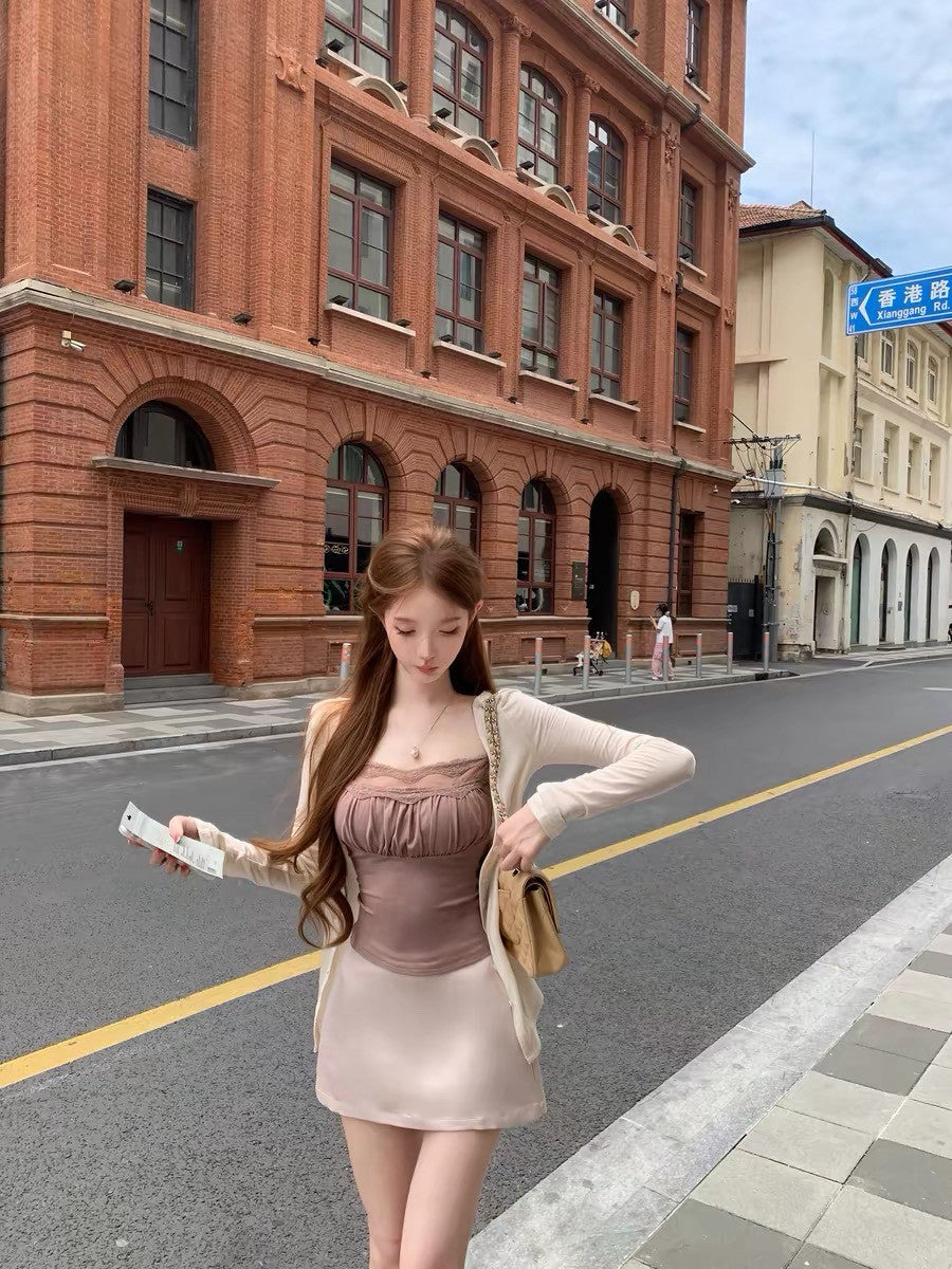 26Jul. 韓女冰感呼吸 氣質蕾絲背心防曬外套兩件套